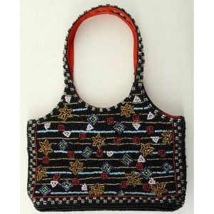 Gently Used Designer MEG CHRISTOPHER Beaded Evening Bag Purse Multi Color